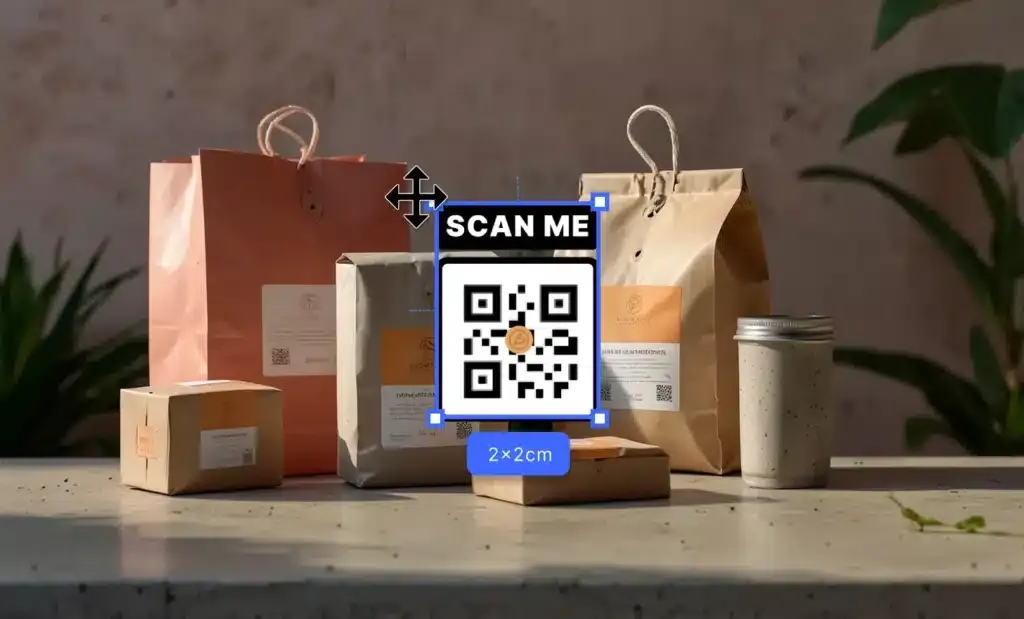 What is the minimum QR code size for packaging?
