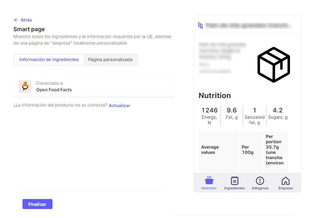 Smart page - Info ES