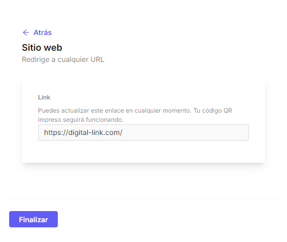 QR content - Redirect to website 2 ES