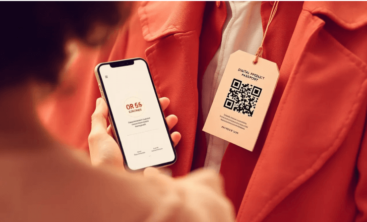 How do QR codes play a role in Digital Product Passports