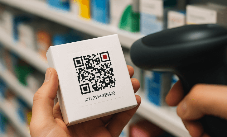 GS1 QR code scanned in pharmacy setting