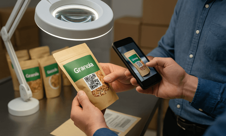 QR code readability check during packaging QA