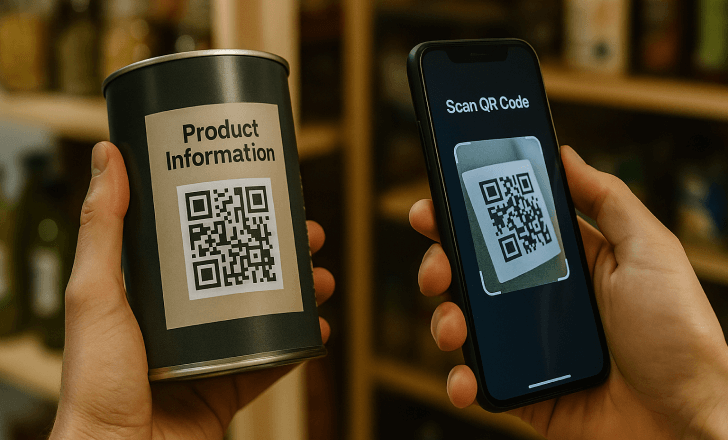Scanning QR code delivering context-aware content