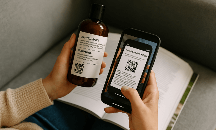 Scanning QR to access regulatory product details