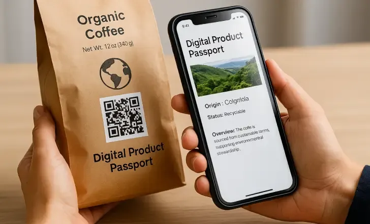 Viewing Digital Product Passport from coffee QR