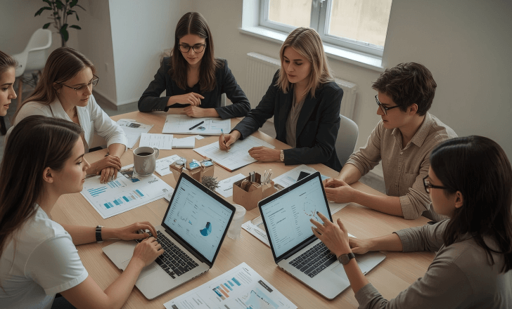 Brand team analyzing connected packaging benefits and performance data