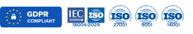 Certificaciones ISO de Digital Link: ISO/IEC 18004, ISO 9001, ISO 14001 e ISO 27001