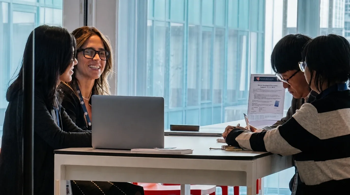 Paula Rivero in a working session with brand and retail partners