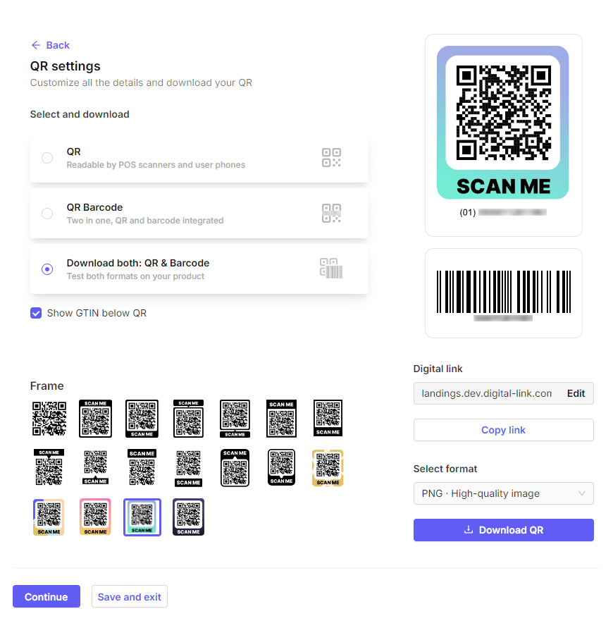 QR settings