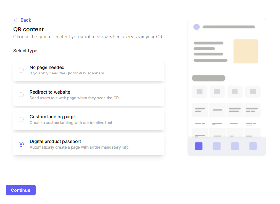 QR content - Smart page
