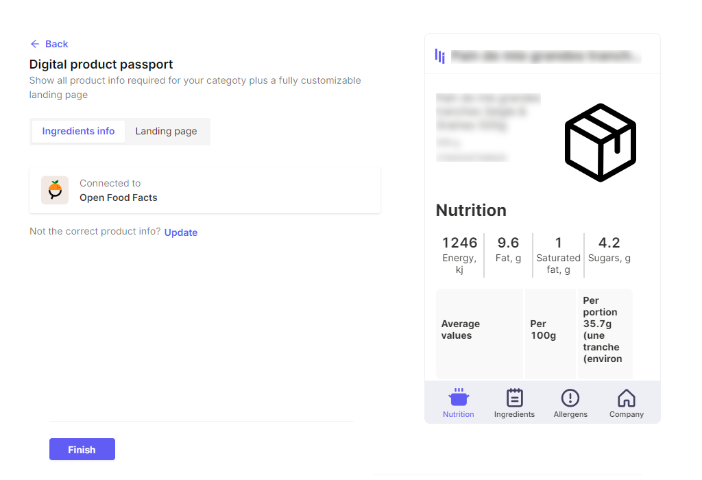 Smart page - Info