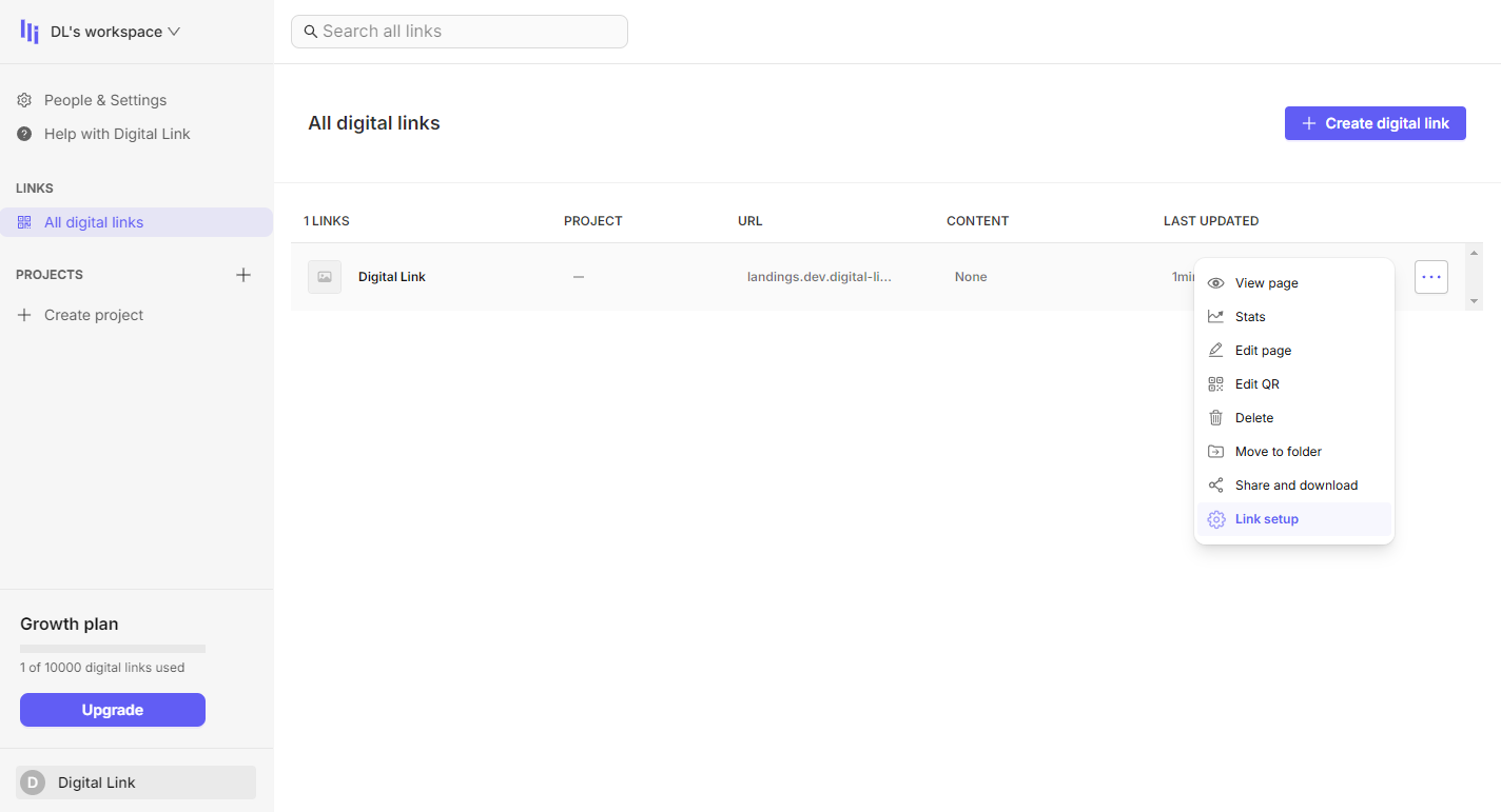 Link setup 1