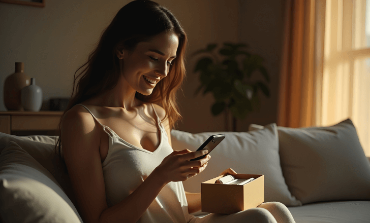 Customer using AI chat to get product help after unboxing