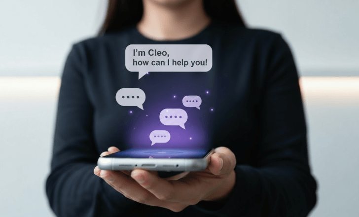 User interacting with intelligent packaging through AI-powered smartphone connection