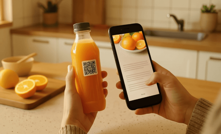 Consumer connecting with a brand through connected packaging.